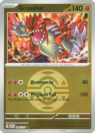 Groudon (Dusk Ball) - 108/217 - ME Ascended Heroes Reverse Holofoil