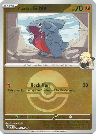 Cynthia's Gible (Poke Ball) - 109/217 - ME Ascended Heroes Reverse Holofoil