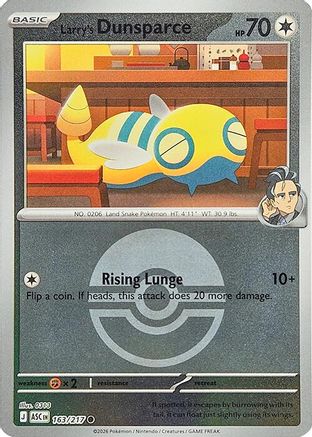 Larry's Dunsparce (Poke Ball) - 163/217 - ME Ascended Heroes Reverse Holofoil