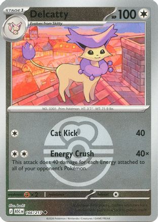 Delcatty (Love Ball) - 166/217 - ME Ascended Heroes Reverse Holofoil