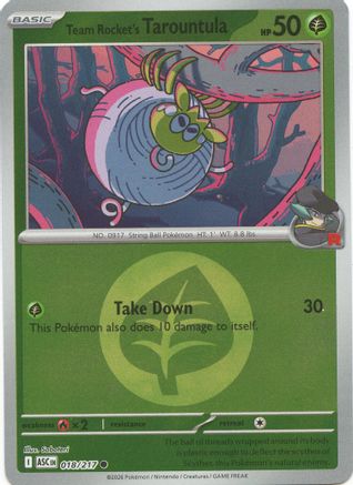 Team Rocket's Tarountula (Energy Symbol Pattern) - 018/217 - ME Ascended Heroes Reverse Holofoil