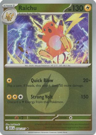 Raichu (Energy Symbol Pattern) - 056/217 - ME Ascended Heroes Reverse Holofoil