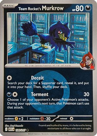 Team Rocket's Murkrow (Energy Symbol Pattern) - 126/217 - ME Ascended Heroes Reverse Holofoil
