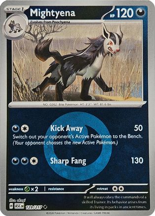 Mightyena - 129/217 (Energy Symbol Pattern) 129 - ME Ascended Heroes Reverse Holofoil