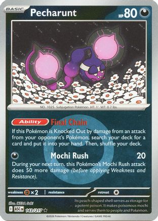 Pecharunt (Energy Symbol Pattern) - 143/217 - ME Ascended Heroes Reverse Holofoil