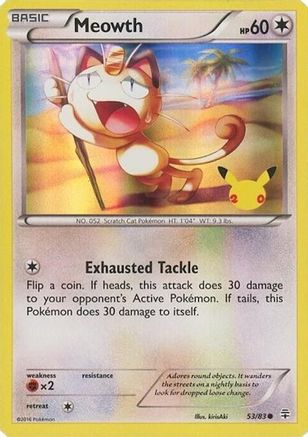 Meowth (20th Anniversary) - 53/83 - Miscellaneous Cards & Products Holofoil