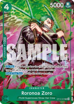Roronoa Zoro (TR) (OP13-037) - Adventure on Kami's Island Foil