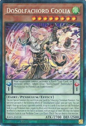 DoSolfachord Coolia (Collector's Rare) - RA05-EN018 - Rarity Collection 5 1st Edition