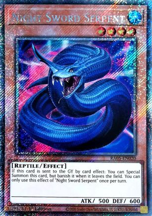 Night Sword Serpent (Platinum Secret Rare) - RA05-EN020 - Rarity Collection 5 1st Edition