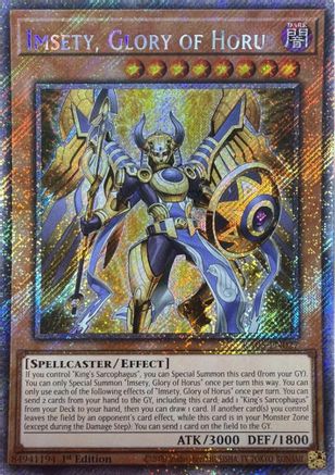 Imsety, Glory of Horus (Platinum Secret Rare) - RA05-EN027 - Rarity Collection 5 1st Edition