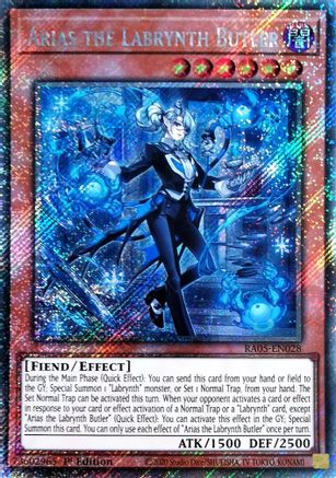 Arias the Labrynth Butler (Platinum Secret Rare) - RA05-EN028 - Rarity Collection 5 1st Edition