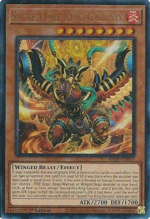 Sacred Fire King Garunix (Ultimate Rare) (RA05-EN031) - Rarity Collection 5 1st Edition