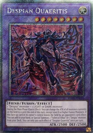Despian Quaeritis (Platinum Secret Rare) - RA05-EN036 - Rarity Collection 5 1st Edition
