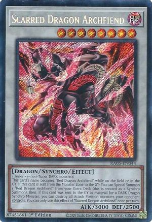 Scarred Dragon Archfiend (Secret Rare) - RA05-EN044 - Rarity Collection 5 1st Edition