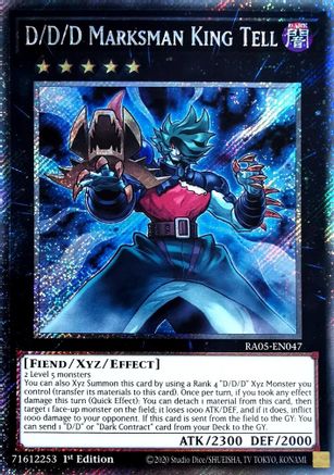 D/D/D Marksman King Tell (Platinum Secret Rare) - RA05-EN047 - Rarity Collection 5 1st Edition