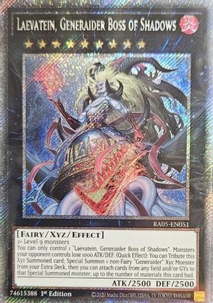 Laevatein, Generaider Boss of Shadows (Platinum Secret Rare) - RA05-EN051 - Rarity Collection 5 1st Edition