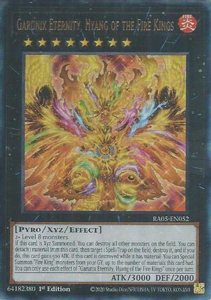 Garunix Eternity, Hyang of the Fire Kings (Ultimate Rare) - RA05-EN052 - Rarity Collection 5 1st Edition