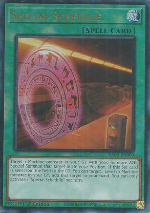 Special Schedule (Ultimate Rare) (RA05-EN060) - Rarity Collection 5 1st Edition