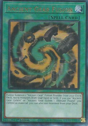 Ancient Gear Fusion (Ultimate Rare) - RA05-EN063 - Rarity Collection 5 1st Edition