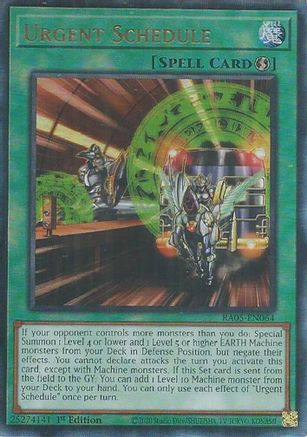 Urgent Schedule (Ultimate Rare) (RA05-EN064) - Rarity Collection 5 1st Edition
