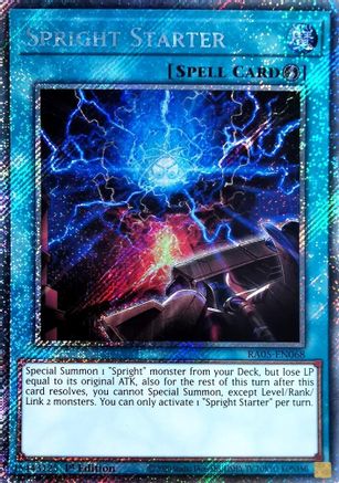 Spright Starter (Platinum Secret Rare) - RA05-EN068 - Rarity Collection 5 1st Edition