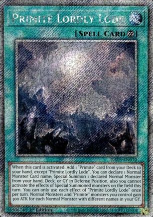 Primite Lordly Lode (Platinum Secret Rare) (RA05-EN072) - Rarity Collection 5 1st Edition