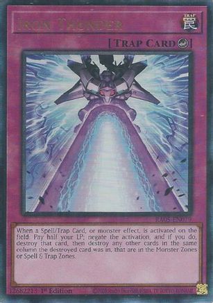 Iron Thunder (Ultimate Rare) - RA05-EN079 - Rarity Collection 5 1st Edition