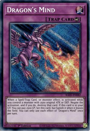 Dragon's Mind (Secret Rare) - RA05-EN082 - Rarity Collection 5 1st Edition
