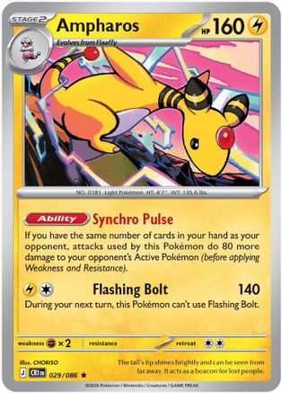 Ampharos - 029/086 29 - ME04 Chaos Rising Holofoil