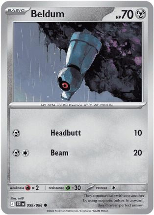 Beldum 59 - ME04 Chaos Rising Reverse Holofoil