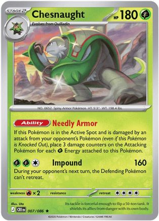 Chesnaught 7 - ME04 Chaos Rising Reverse Holofoil