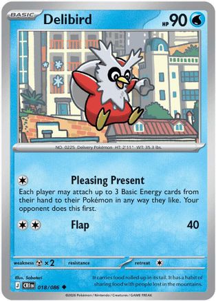Delibird 18 - ME04 Chaos Rising Reverse Holofoil