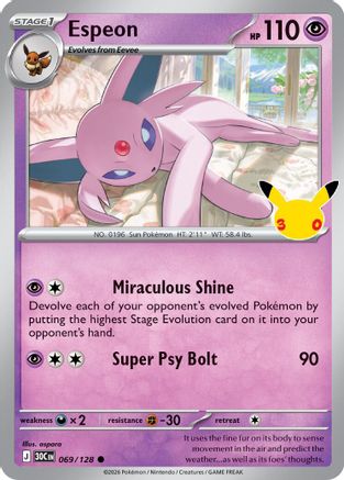 Espeon - 069/128 - ME 30th Celebration Holofoil