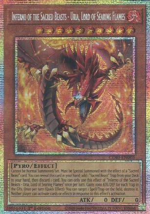 Inferno of the Sacred Beasts - Uria, Lord of Searing Flames (Starlight Rare) - CORI-EN005 - Chaos Origins 1st Edition