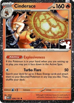 Cinderace - 028/132  (Cosmos Holo) 28 - Prize Pack Series Cards Holofoil
