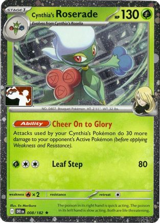 Cynthia's Roserade - 008/182 (Cosmos Holo) 8 - Prize Pack Series Cards Holofoil