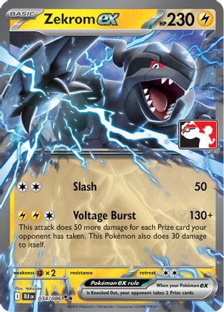 Zekrom ex - 034/086 (Right Stamp) 34 - Prize Pack Series Cards Holofoil