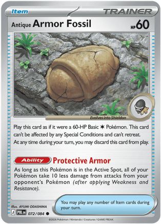 Antique Armor Fossil - 072/083 - ME05 Pitch Black Reverse Holofoil