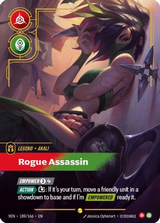 Akali - Rogue Assassin (Overnumbered) - 189/166 - Vendetta Foil