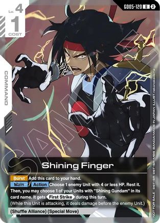 Shining Finger (GD05 Release Event) (GD05-120) - Gundam Promotional Cards Holofoil
