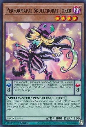 Performapal Skullcrobat Joker - LAVD-ENO03 - Legendary Arc-V Decks 1st Edition