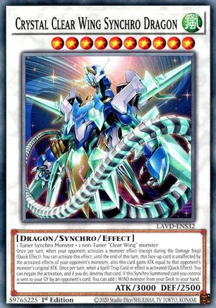 Crystal Clear Wing Synchro Dragon - LAVD-ENS32 - Legendary Arc-V Decks 1st Edition