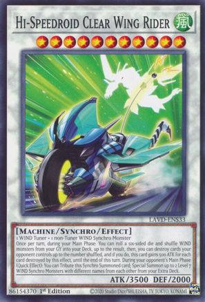 Hi-Speedroid Clear Wing Rider - LAVD-ENS33 - Legendary Arc-V Decks 1st Edition