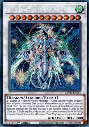 Crystal Clear Wing Over Synchro Dragon - LAVD-ENS34 - Legendary Arc-V Decks 1st Edition