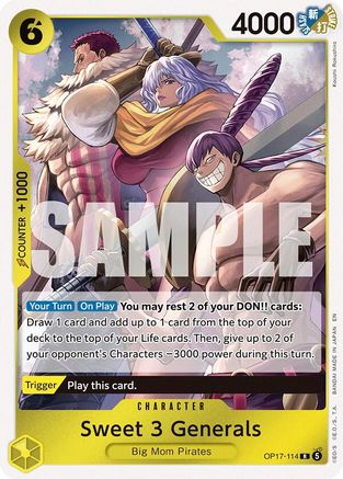 Sweet 3 Generals - OP17-114 - The World's Strongest Warriors Foil