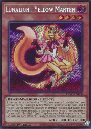 Lunalight Yellow Marten (Secret Rare) - LAVD-ENL08 - Legendary Arc-V Decks 1st Edition