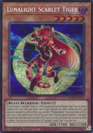 Lunalight Scarlet Tiger (Secret Rare) (LAVD-ENL13) - Legendary Arc-V Decks 1st Edition