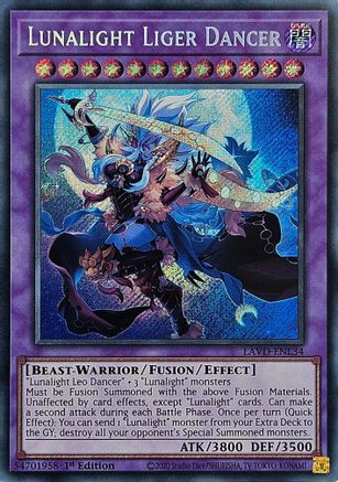 Lunalight Liger Dancer (Secret Rare) - LAVD-ENL34 - Legendary Arc-V Decks 1st Edition