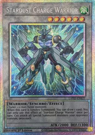 Stardust Charge Warrior (Starlight Rare) (LAVD-ENS27) - Legendary Arc-V Decks 1st Edition