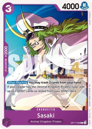 Sasaki - OP17-068 - The World's Strongest Warriors Release Event Cards